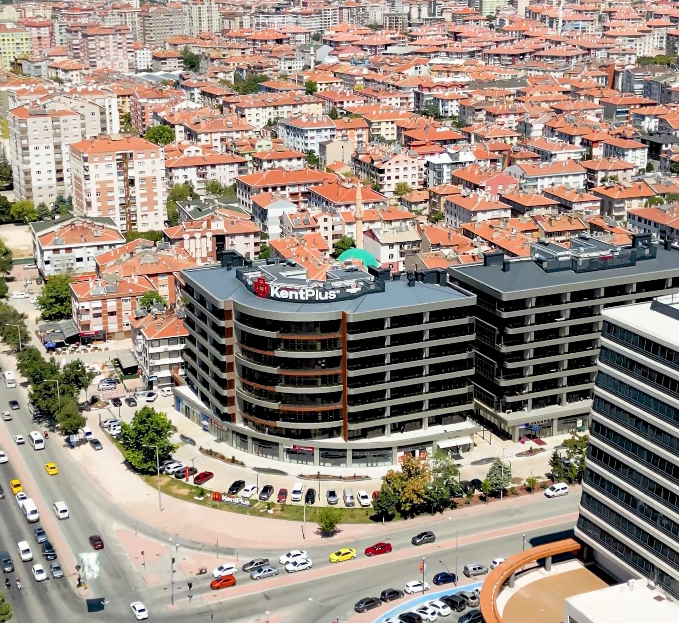 KentPlus ve kavşağın havadan görünümü